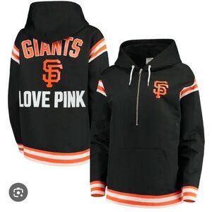 NEW WOMENS PINK LOGO SF GIANTS XS WINDBREAKER JACKET